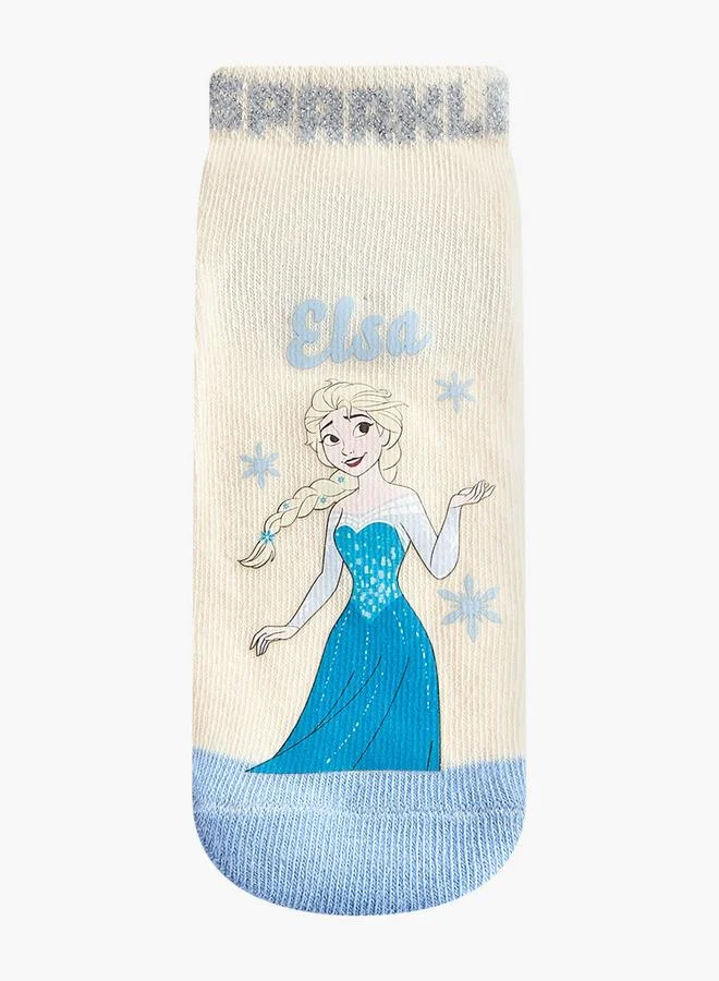ديزني Pack Of 5 Girls Socks Ankle Length Frozen Print